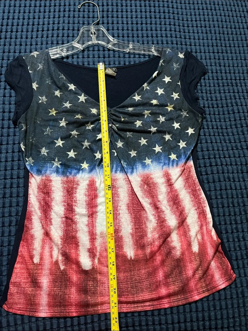 VENUS Red, White & Blue Star Stripe V-Neck Tee - Picture 10 of 11
